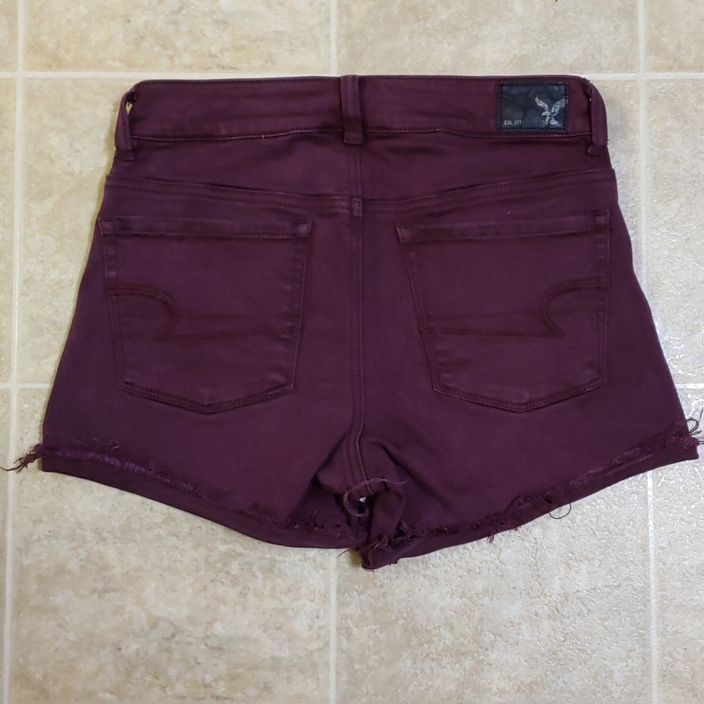 AEO Hi-Rise Shortie Super Stretch Shorts Size 4 Purple American Eagle Outfitters - Picture 4 of 8